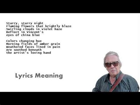 vincent lyrics|vincent lyrics meaning.